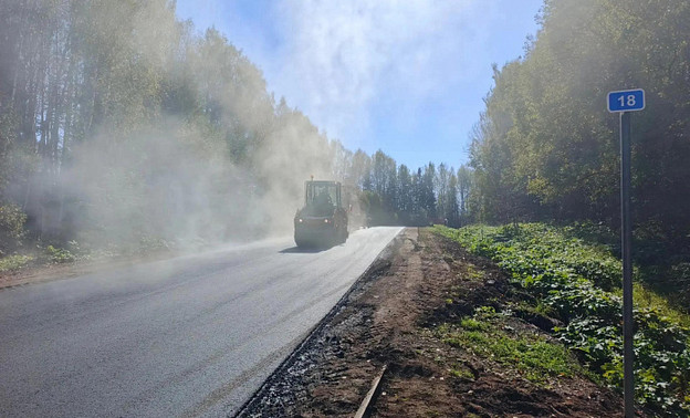 На дороге Фалёнки — Уни завершают ремонт второго участка — Кирово-Чепецк