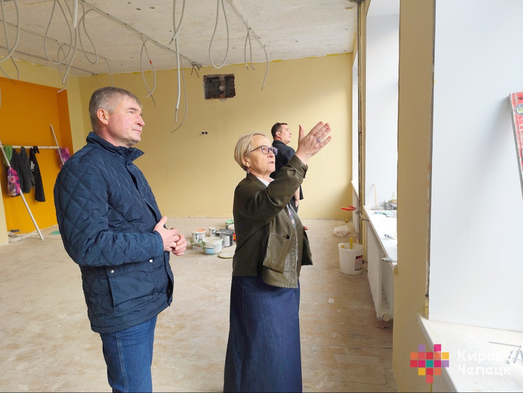 В Центре образования имени Алексея Некрасова красят спортивный зал — Кирово-Чепецк