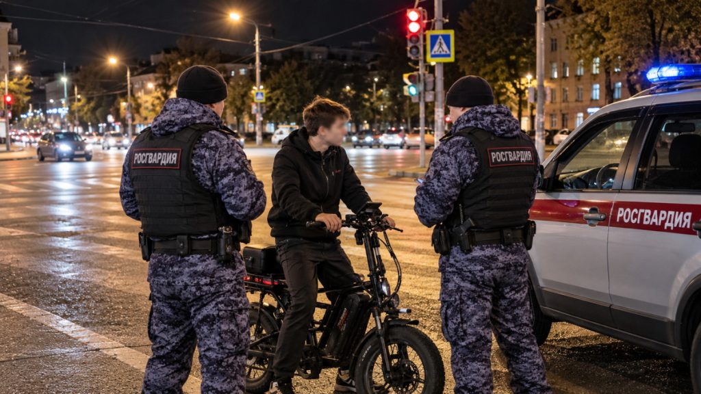 Электровелосипедист проехал на красный и заинтересовал Росгвардию — Кирово-Чепецк