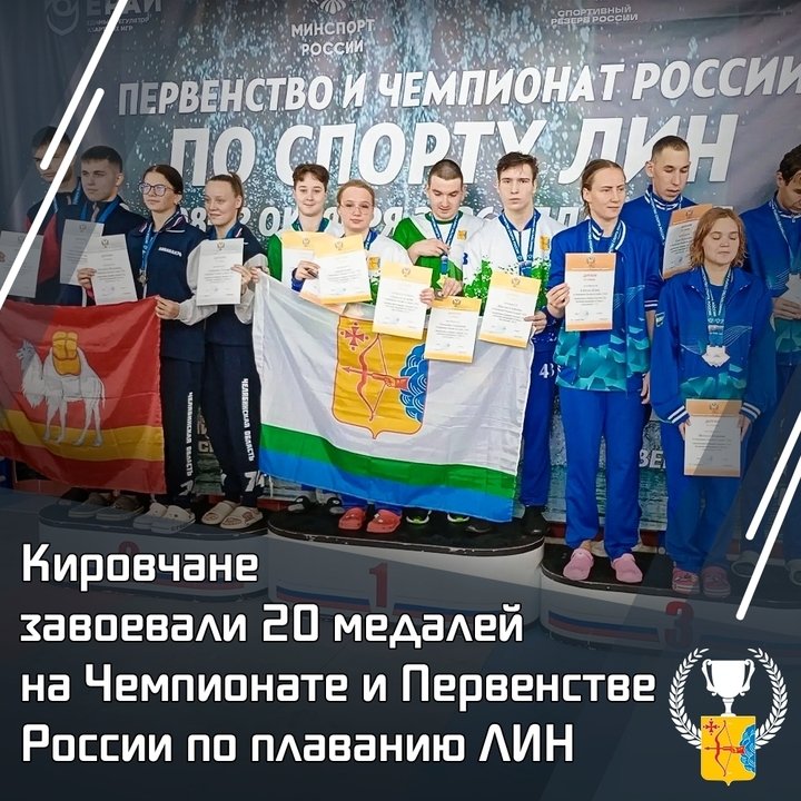 Кировские пловцы завоевали 20 медалей на Чемпионате России по плаванию ЛИН — Кирово-Чепецк