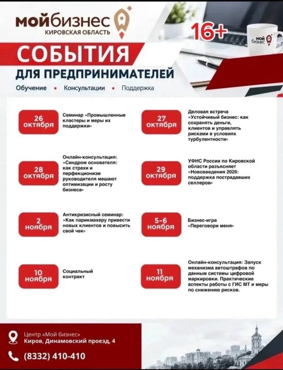 Центр «Мой бизнес» приглашает кировских предпринимателей на осенний марафон обучения и консультаций — Кирово-Чепецк